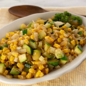 Sauteed Sweet Corn, Onions, and Zucchini