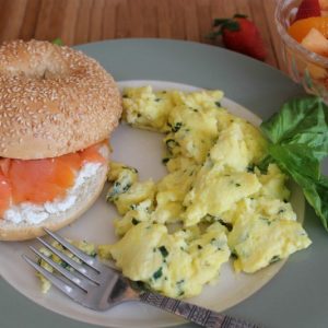 Fluffy Scrambled Eggs with Basil