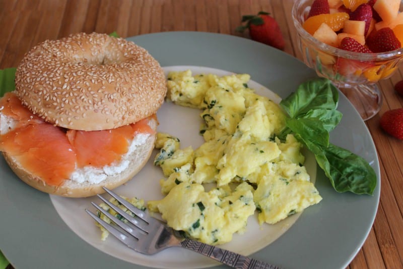 Fluffy Scrambled Eggs with Basil