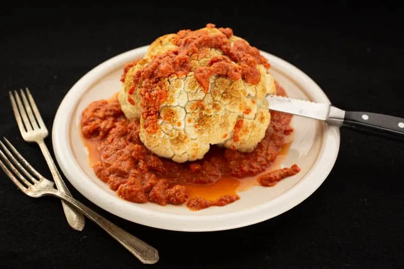 Blood and Brains (Cauliflower with Romesco Sauce)