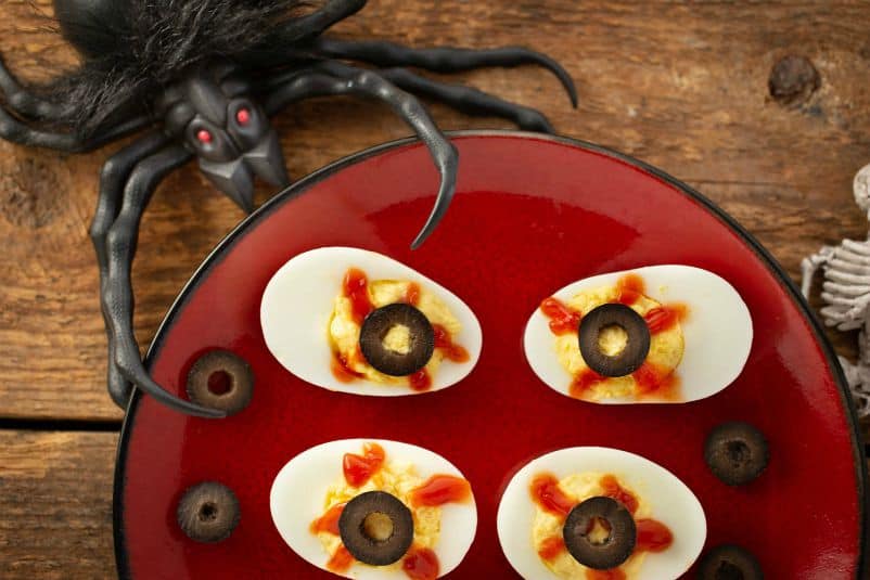 Deviled Eyes (Deviled Eggs for Halloween): A Healthy Dish that Helps you to worry less about the Halloween sugar