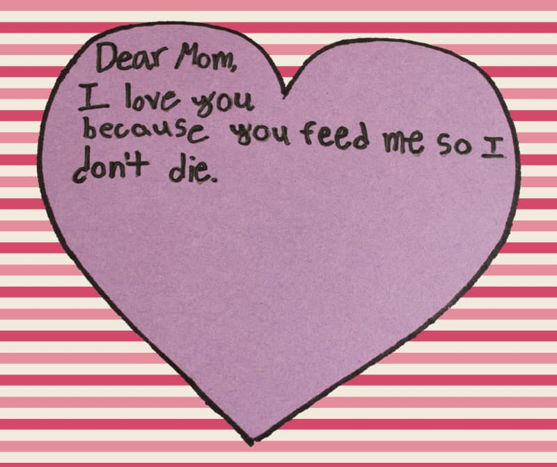 Love note to mom