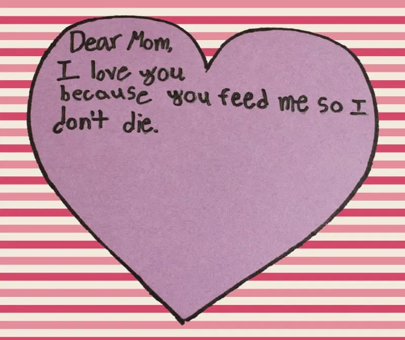 Love note to mom