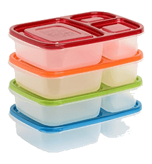 EasyLunchboxes 3-compartment bento lunch box containers, set of 4