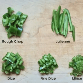 different chopping sizes