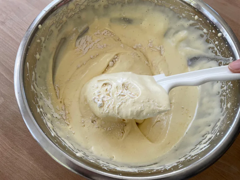 folding ingredients into batter