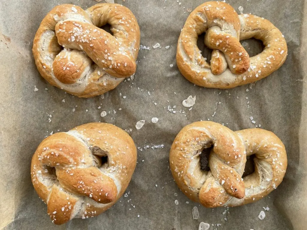 Finished product: easy homemade soft pretzels