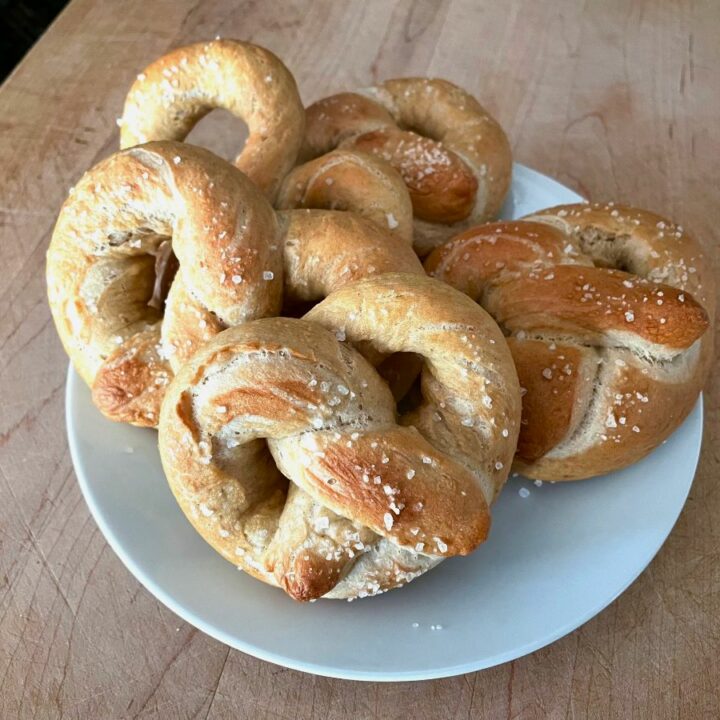 Plate of Homemade Soft Pretzels