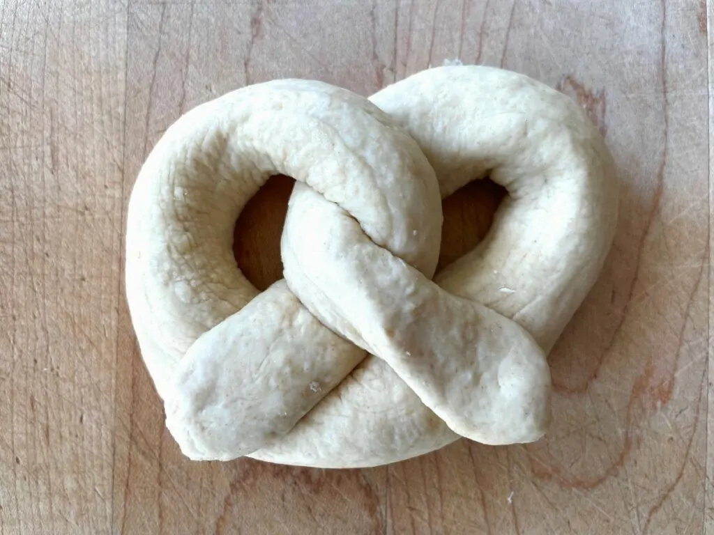 Shaped pretzel dough