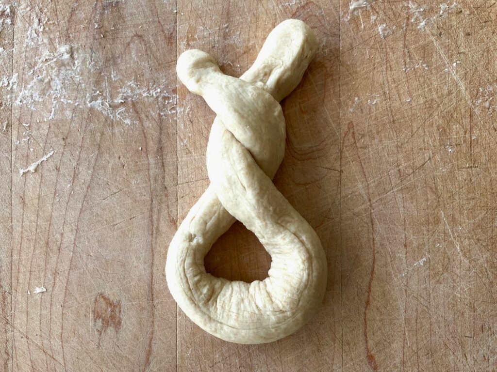Pretzel dough loops