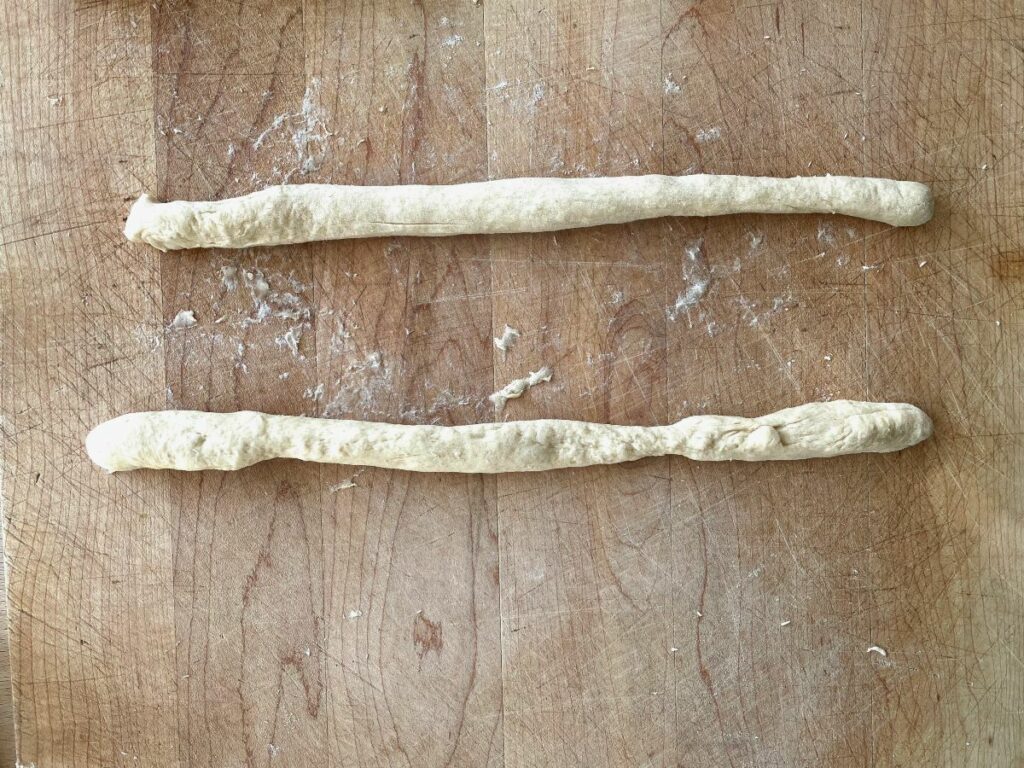 Pretzel dough ropes