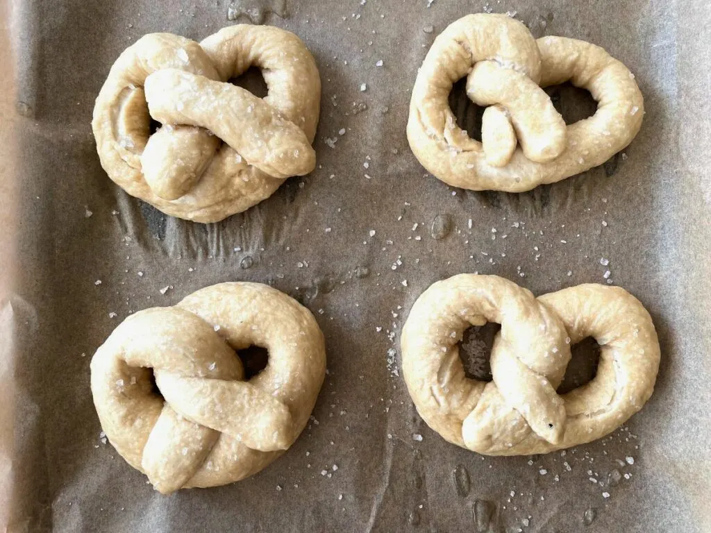 Pretzels ready for baking