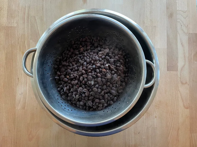draining the beans