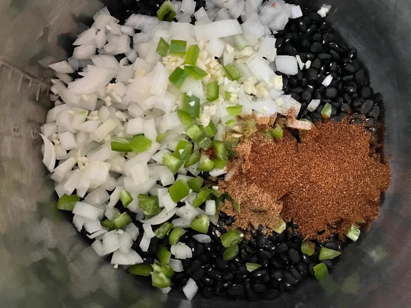 refried beans ingredients in slow cooker