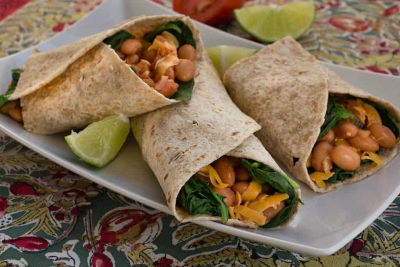 how to repurpose leftovers: spinach burritos are a great option