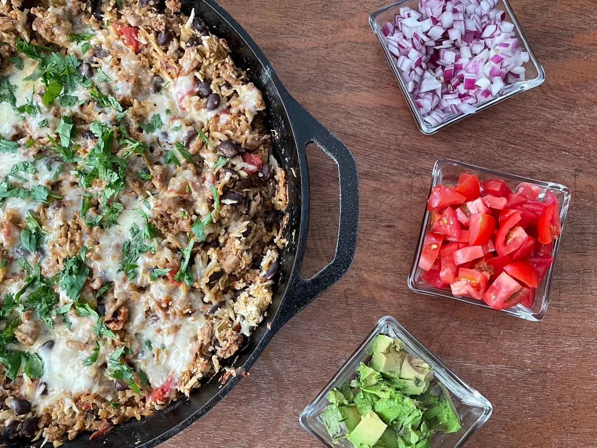 turkey-cauliflower taco skillet