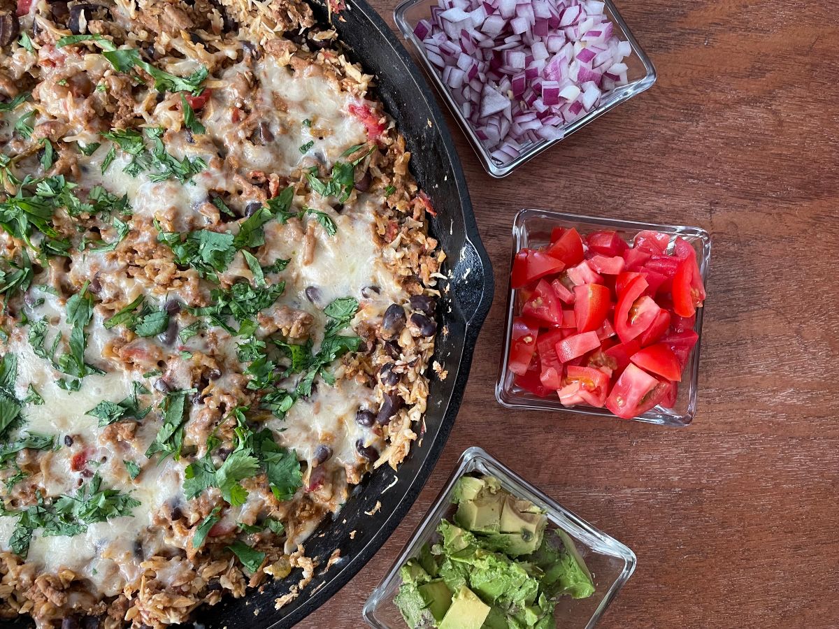 turkey-cauliflower taco skillet