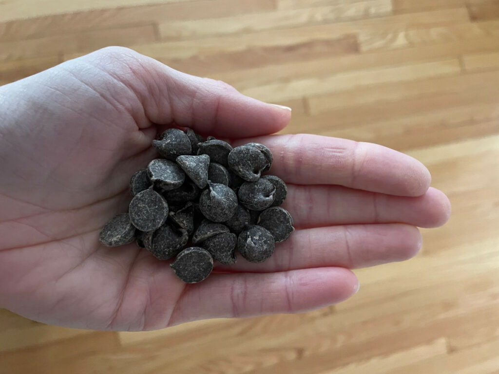 self-care through foods: enjoing a handful of chocolate chips