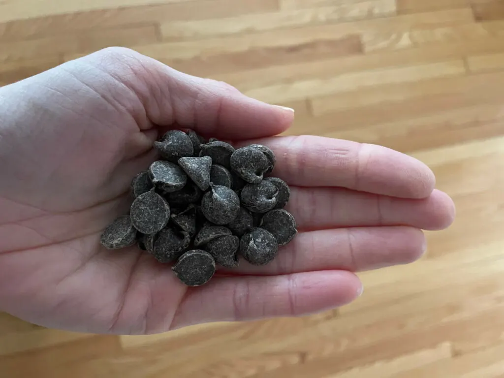 self-care through foods: enjoing a handful of chocolate chips