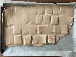 tofu with peanut sauce before baking