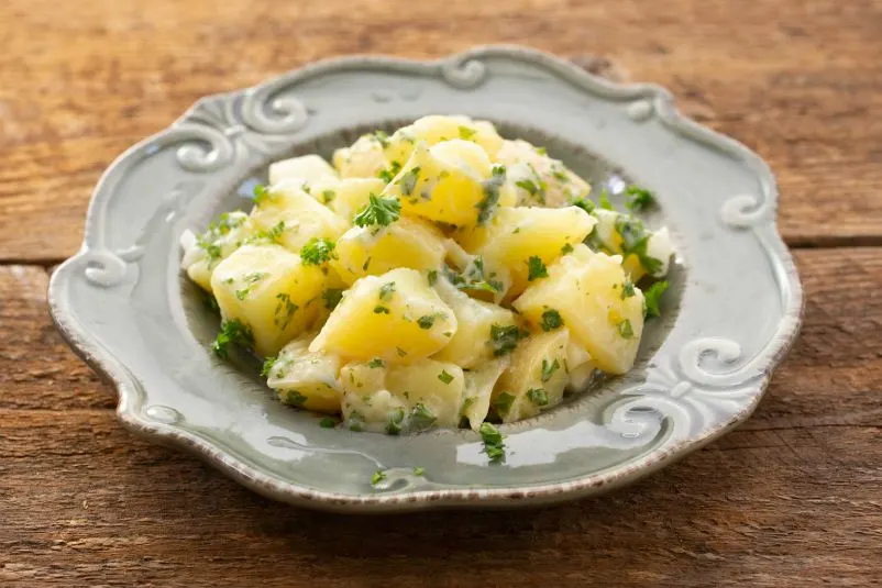 Light Potato Salad: A delicious make ahead Thanksgiving side that is lighter than mashed potatoes