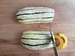 slicing delicata squash