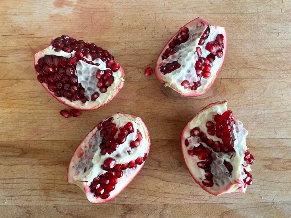 quartered pomegranate